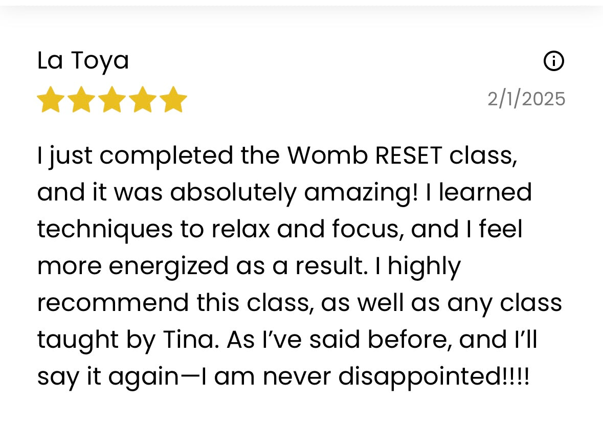 VIP, WOMB RESET EXPERIENCE